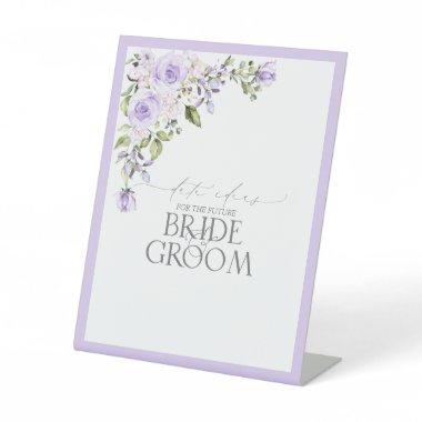 Elegant Lilac Lavender Floral Date Ideas Pedestal Sign