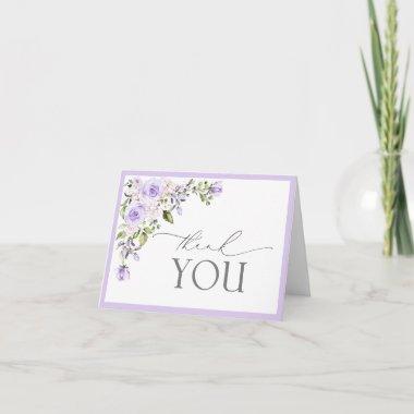 Elegant Lilac Lavender Floral Thank You Invitations