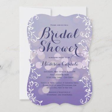Elegant Lilac Purple Bridal Shower Invitations