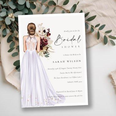 Elegant Lilac Wedding Gown  Invite