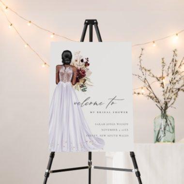 Elegant Lilac Wedding Gown Bridal Shower Welcome Foam Board