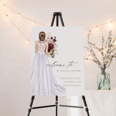 Elegant Lilac Wedding Gown Bridal Shower Welcome Foam Board