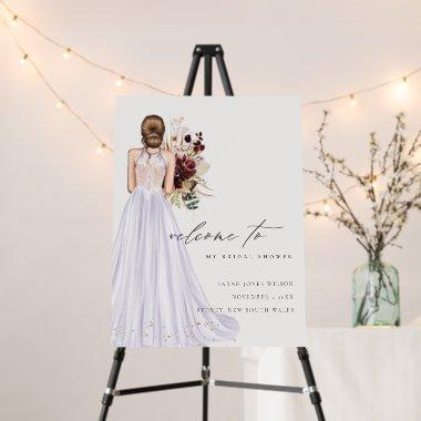 Elegant Lilac Wedding Gown  Welcome Foam Board