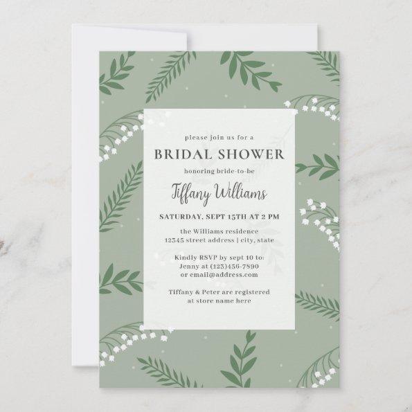 Elegant Lily of the Valley Garden Bridal Shower Invitations