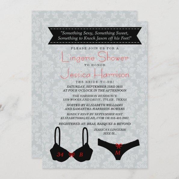 Elegant Lingerie Shower Invitations