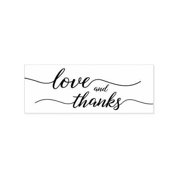 Elegant Love and Thanks Wedding Script Rubber Stamp