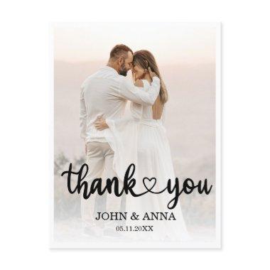 Elegant Love Heart Script Wedding Photo Post