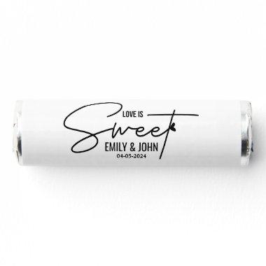 Elegant Love Is Sweet calligraphy Heart Breath Savers® Mints