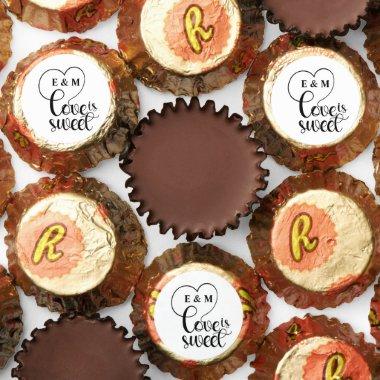 Elegant Love Is Sweet calligraphy Heart Reese's Peanut Butter Cups