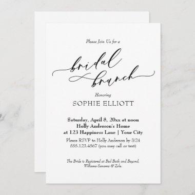 Elegant Luxury Typography Bridal Brunch Simple Invitations