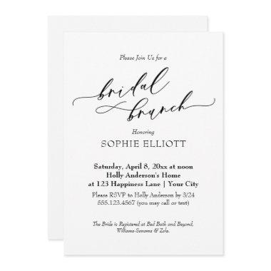 Elegant Luxury Typography Bridal Brunch Simple Invitations