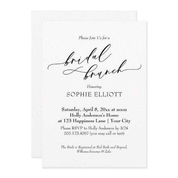Elegant Luxury Typography Bridal Brunch Simple