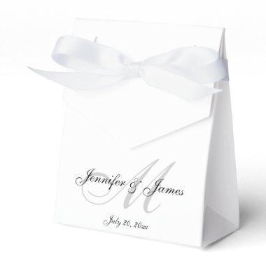 Elegant M Monogram | Wedding Favor Boxes