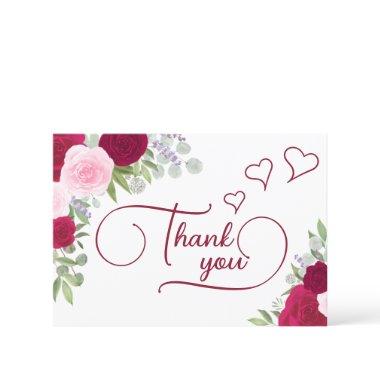 Elegant Magenta & Pink Boho Roses  Thank You
