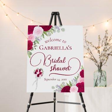 Elegant Magenta & Pink Roses  Welcome Foam Board
