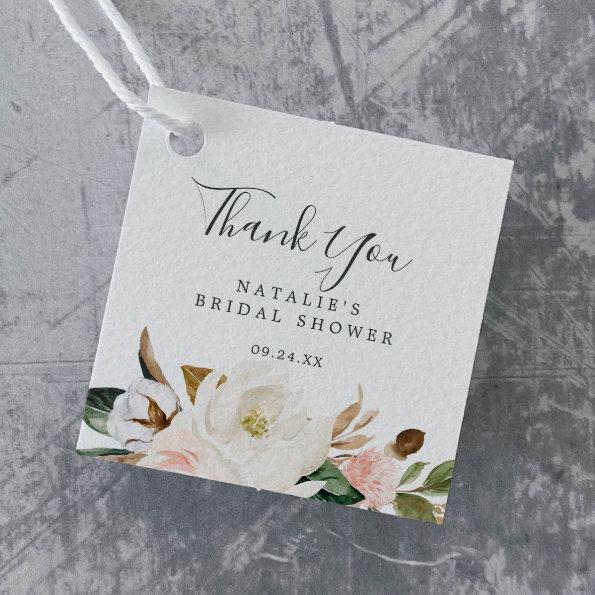 Elegant Magnolia | Blush Bridal Shower Thank You Favor Tags