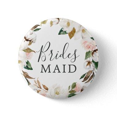 Elegant Magnolia Bridesmaid  Button