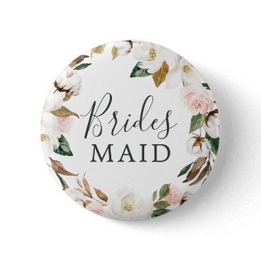 Elegant Magnolia Bridesmaid Bridal Shower Button