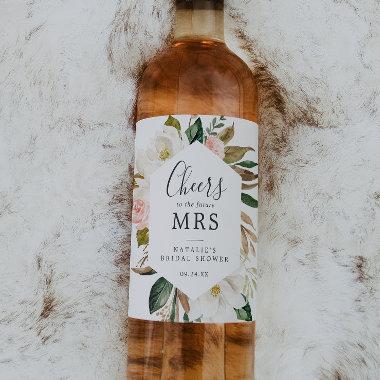 Elegant Magnolia Future Mrs. Bridal Shower Wine Label