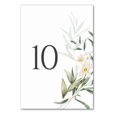 Elegant Magnolia Greenery Wedding Table Number