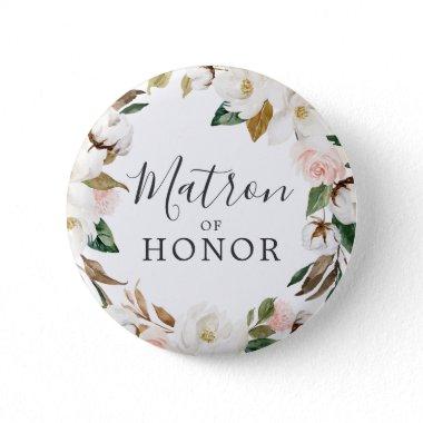 Elegant Magnolia Matron of Honor Bridal Shower Button