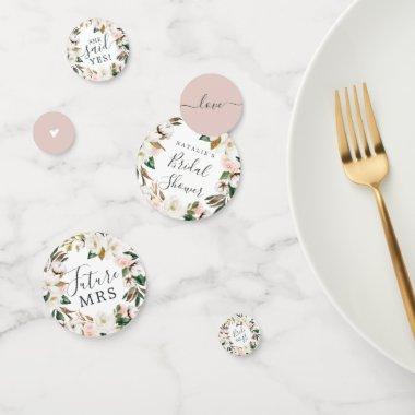 Elegant Magnolia White & Blush Bridal Shower Table Confetti
