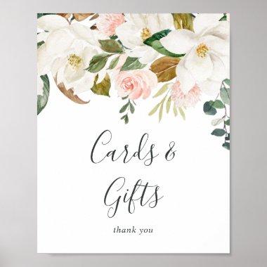 Elegant Magnolia | White Invitations and Gifts Sign