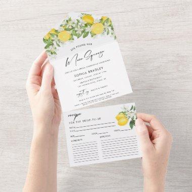 Elegant Main Squeeze Bridal Shower All In One Invitations