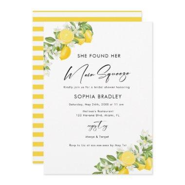 Elegant Main Squeeze Bridal Shower Invitations