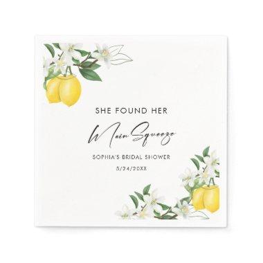 Elegant Main Squeeze Bridal Shower Napkins