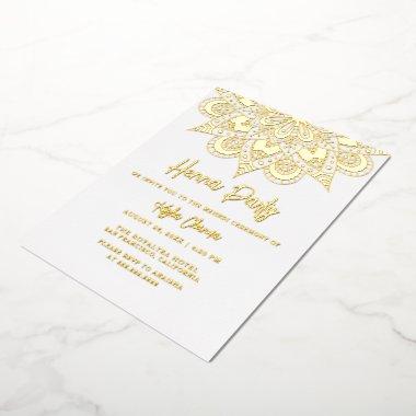 Elegant Mandala Henna Party Mehndi Real Gold Foil