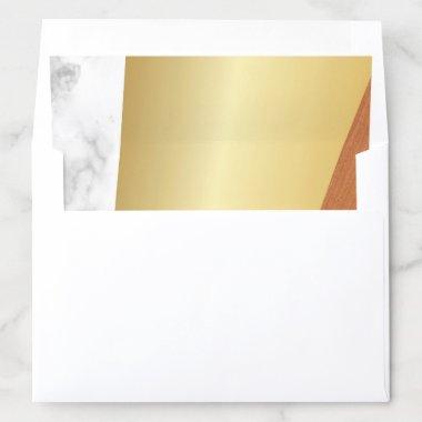 Elegant Marble Gold Wood Modern Glamour Golden Envelope Liner