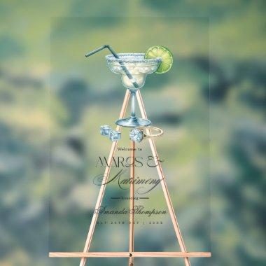 Elegant Margs & Matrimony  Welcome Acrylic Sign