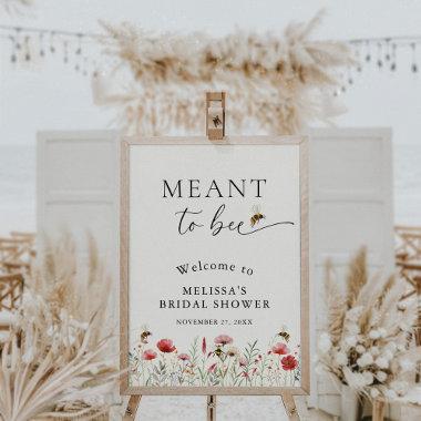 Elegant Meant To Bee Bridal Shower Welcome Sign