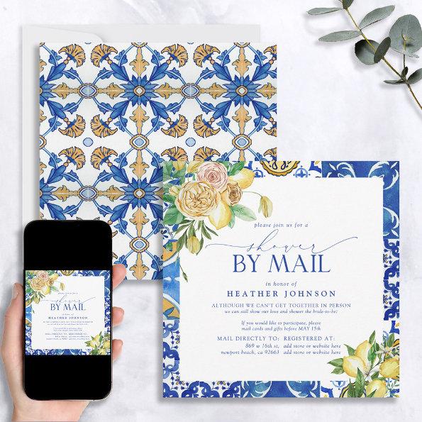 Elegant Mediterranean Lemon Bridal Shower Mail Invitations