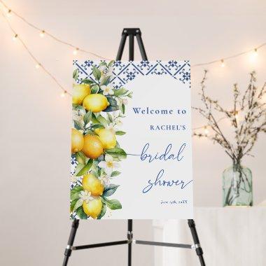 Elegant Mediterranean Lemon Bridal Shower Welcome Foam Board