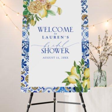 Elegant Mediterranean Lemon Bridal Shower Welcome Foam Board