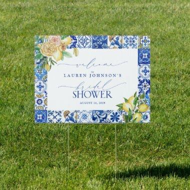 Elegant Mediterranean Lemon  Welcome Sign