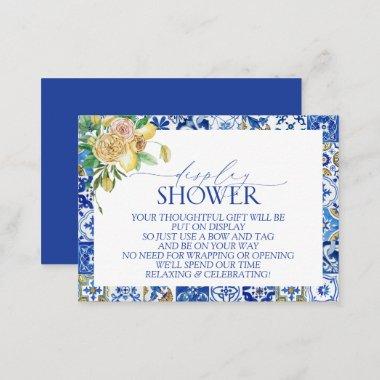 Elegant Mediterranean Lemon Display Bridal Shower Enclosure Invitations