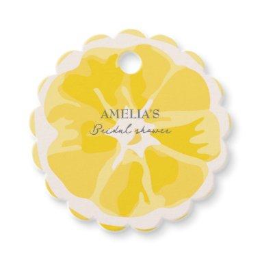 Elegant Mediterranean Lemon Floral Bridal Shower Favor Tags