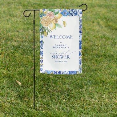 Elegant Mediterranean Lemon Floral Welcome Garden Flag