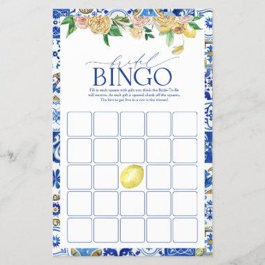 Elegant Mediterranean Lemon Shower Bingo Game