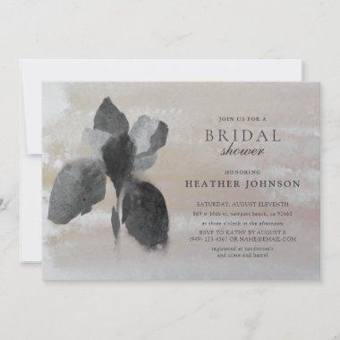 Elegant Metalic Silver Iris Floral Bridal Shower Invitations