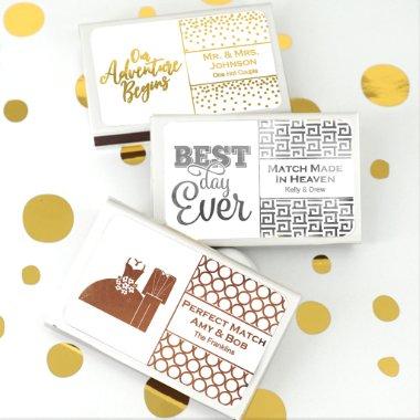 Elegant Metallic Foil Wedding Favor Matches