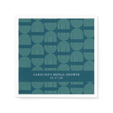 Elegant Mid Mod Arch Teal Custom  Napkins