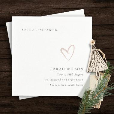 Elegant Minimal Blush Pink Heart  Napkins