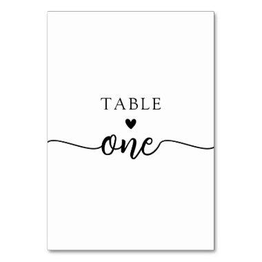 Elegant Minimal Calligraphy Custom Table Number