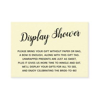 Elegant, Minimal No Wrap Bridal Shower Yellow Enclosure Invitations