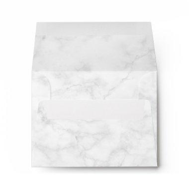 Elegant minimal white marble envelope