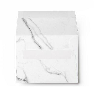 Elegant minimal white marble envelope